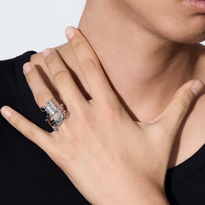 Knight Armor Double-Layer Ring