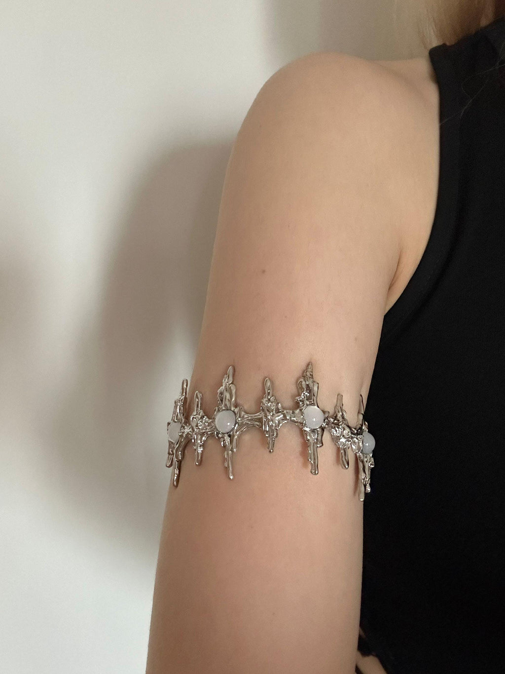 Molten Nova White Agate Star Arm Cuff