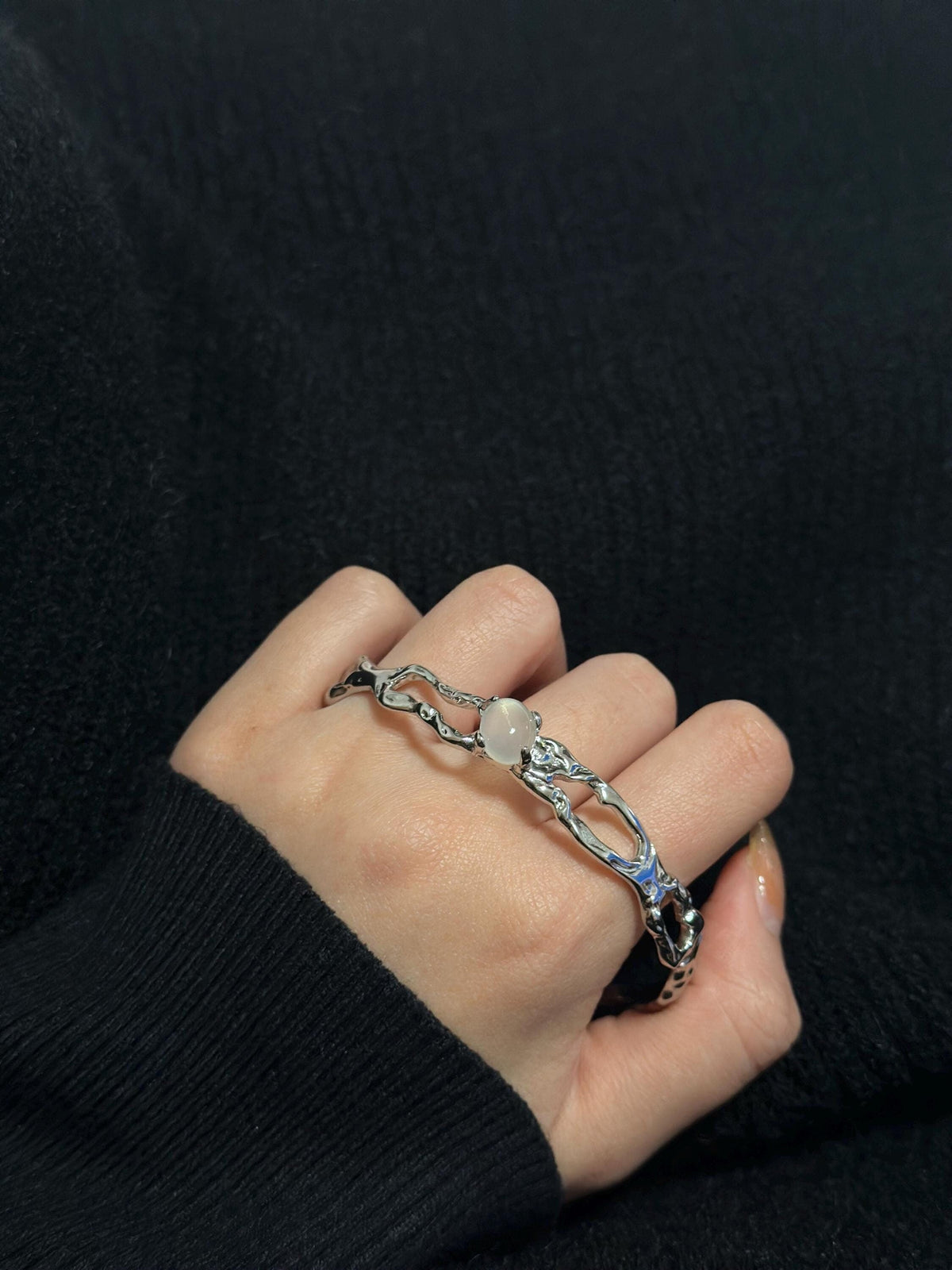 Molten Thorn Gemstone Liquid Metal Bracelet