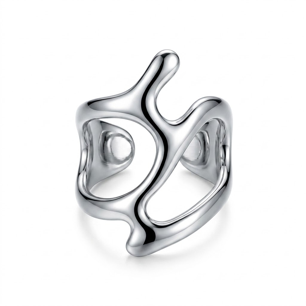 Molten Crust Irregular Hollow Ring