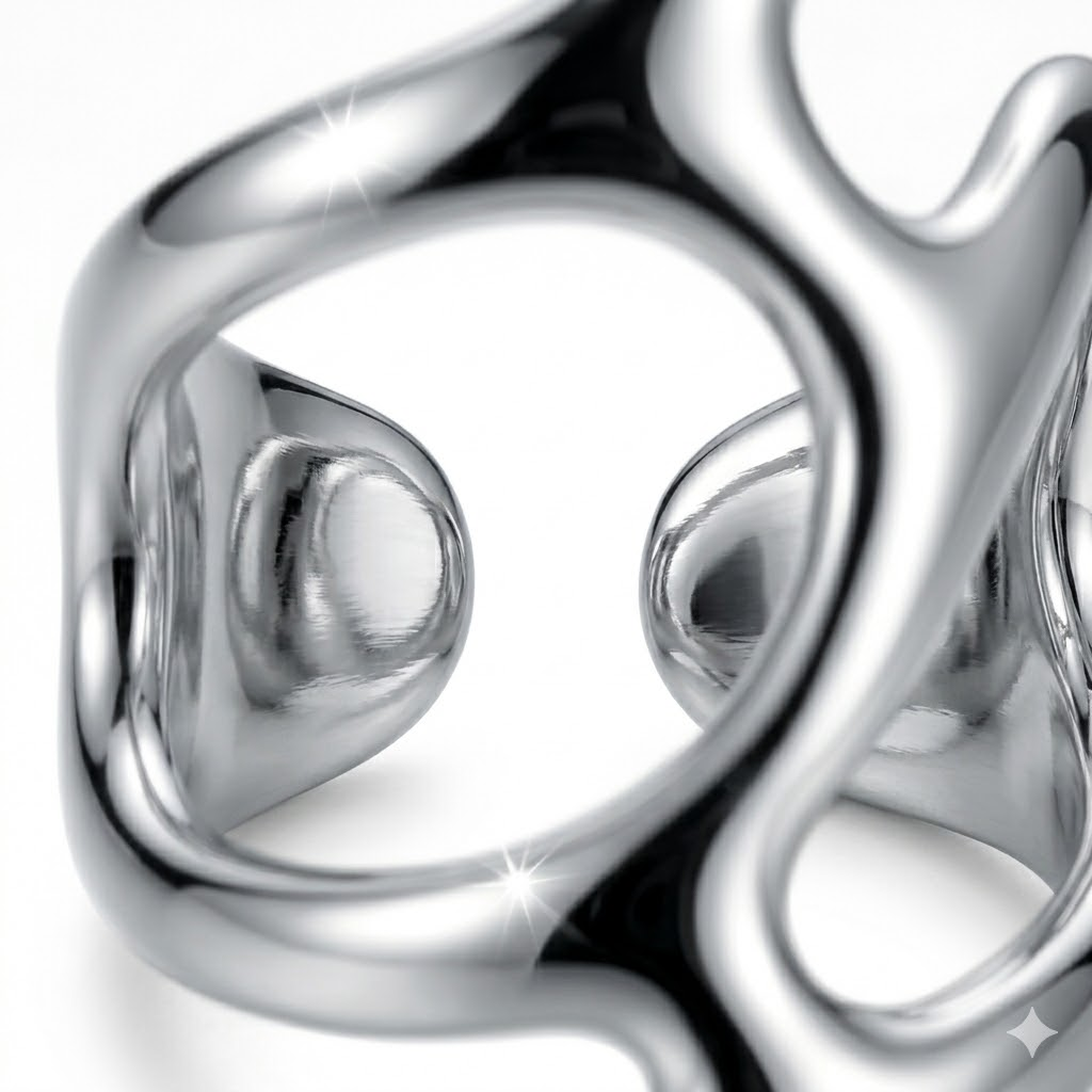 Molten Crust Irregular Hollow Ring