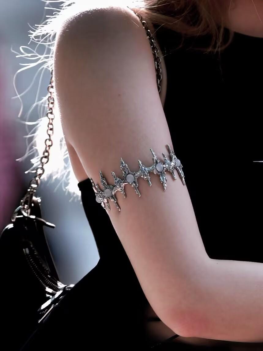Molten Nova White Agate Star Arm Cuff