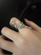 Molten Thorn Raw Gemstone Liquid Ring