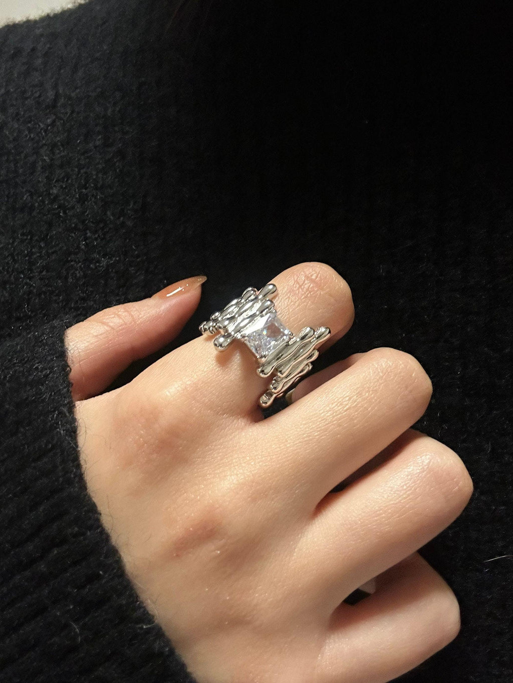 Molten Prism Geometric Gemstone Ring