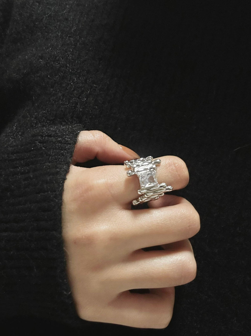 Molten Prism Geometric Gemstone Ring