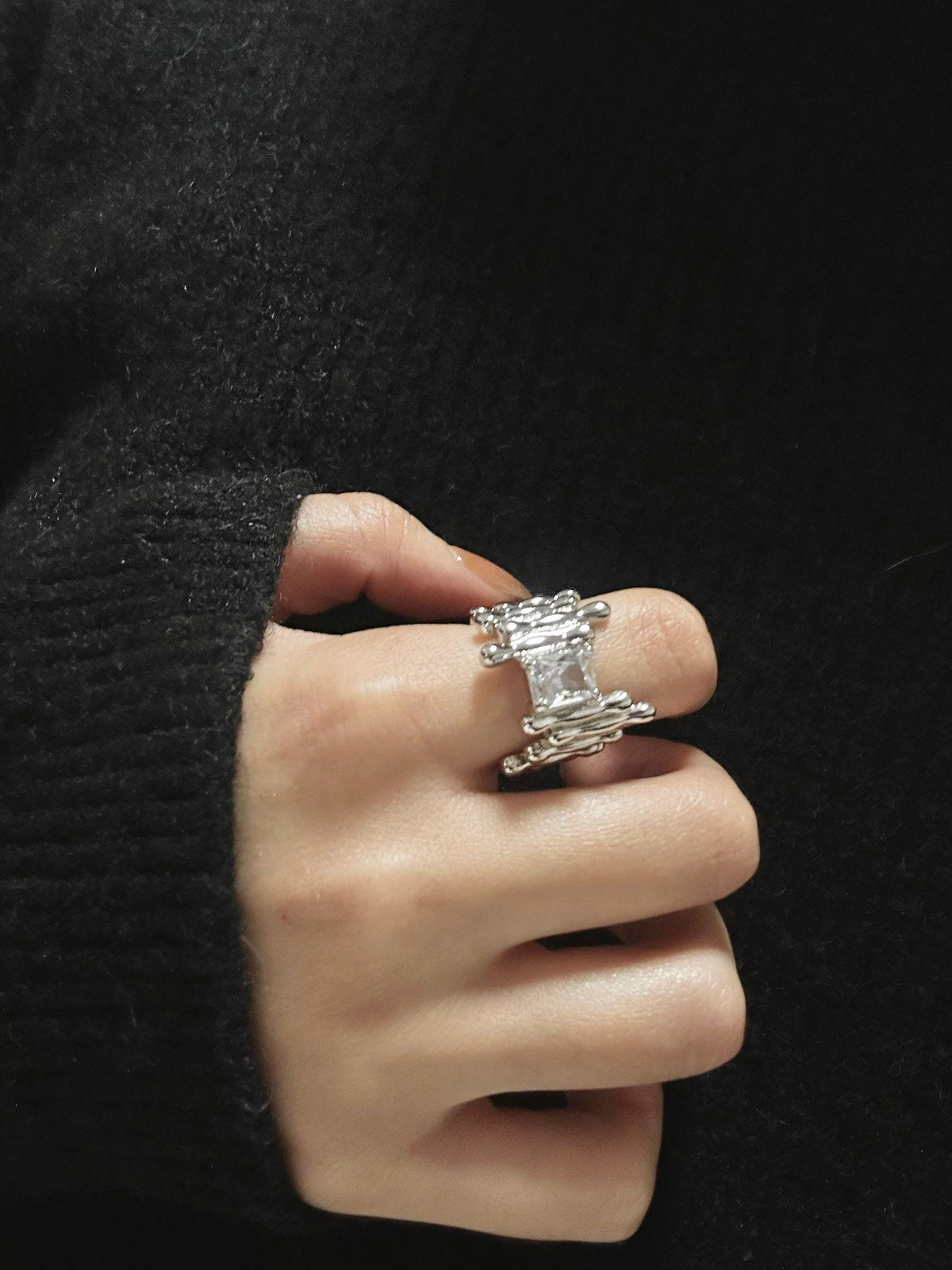 Molten Prism Geometric Gemstone Ring