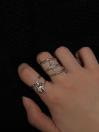 Molten Supernova Ruby Starburst Ring Set