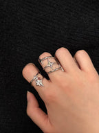 Molten Supernova Ruby Starburst Ring Set